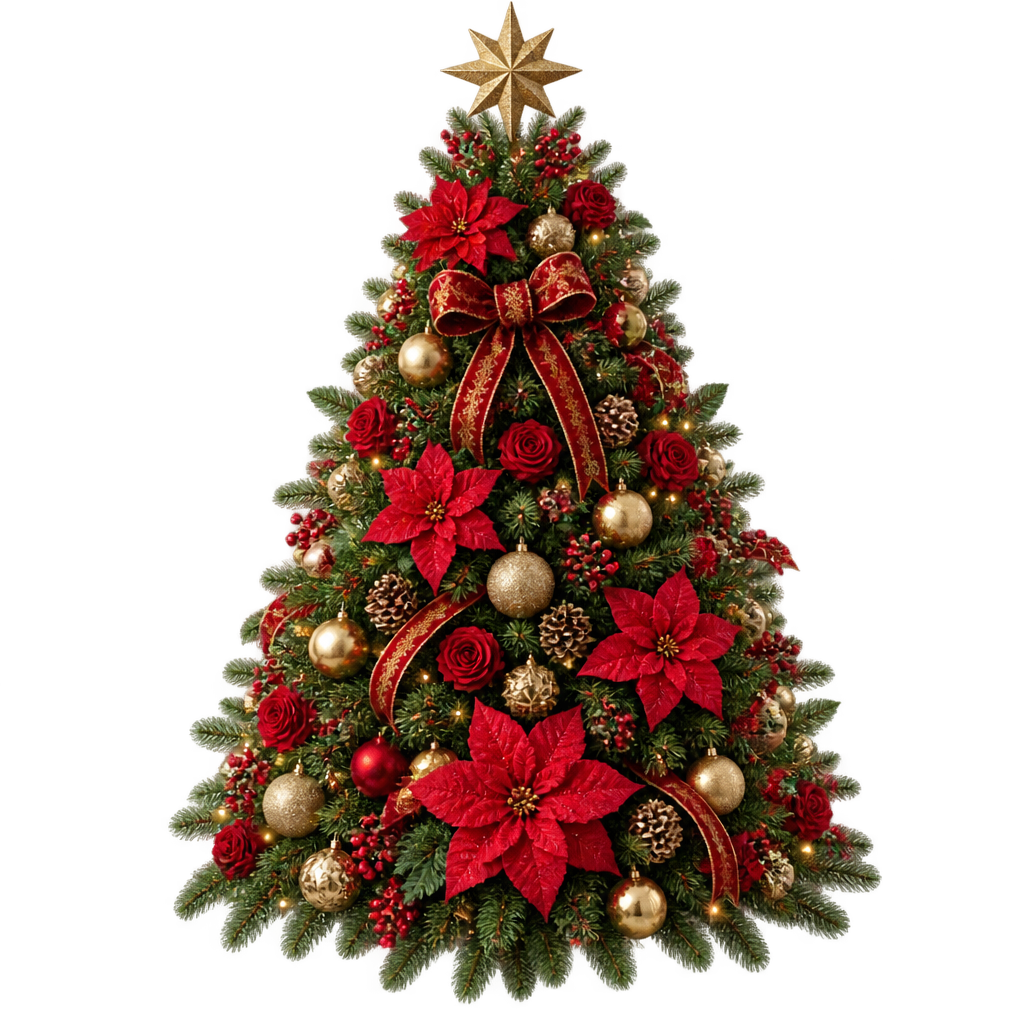 Decorated Christmas Tree (Candy Cane Ornaments) Clipart — Free ...