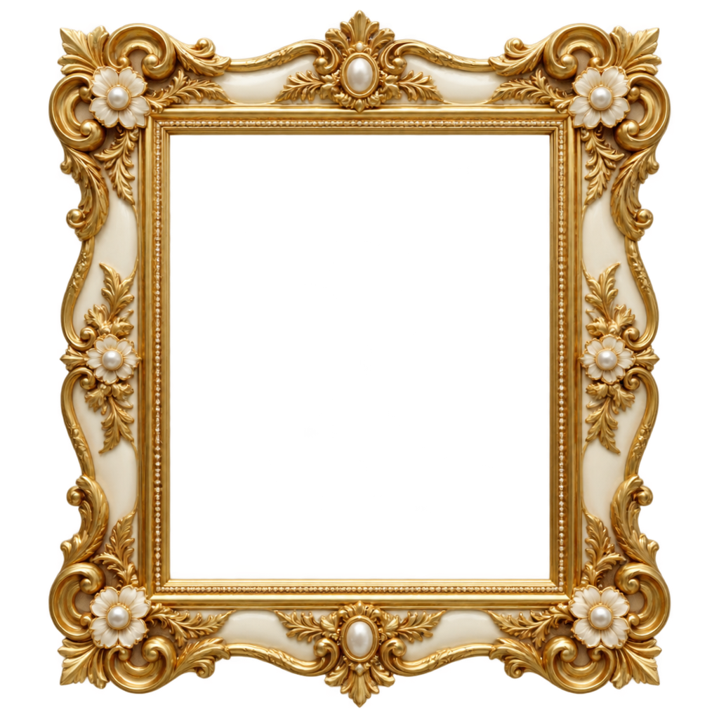 Ornate Gold Frame (Floral Border) Clipart — Free Transparent PNG | InfyPNG