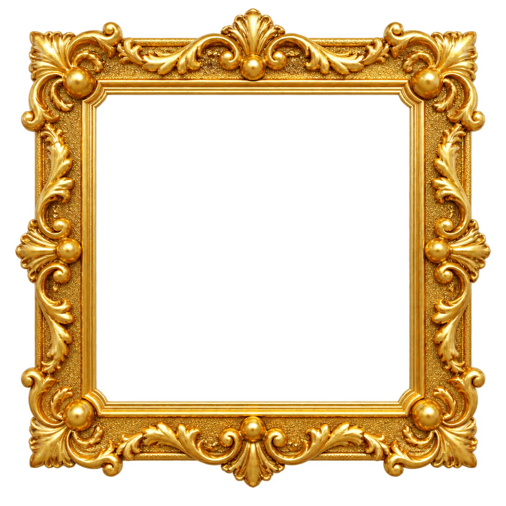 Ornate Gold Frame (Floral Border) Clipart — Free Transparent PNG | InfyPNG