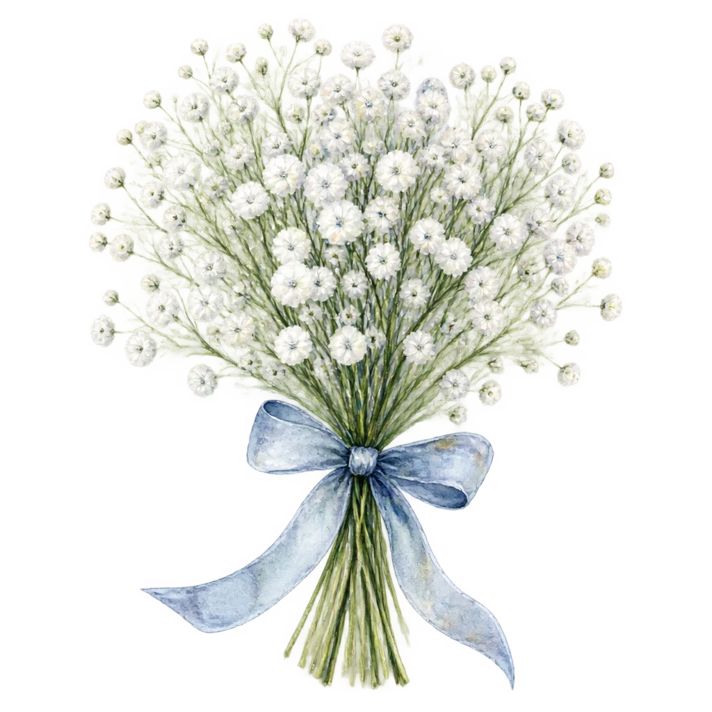 Baby's Breath Bouquet (Watercolor) Clipart — Free Transparent PNG | InfyPNG