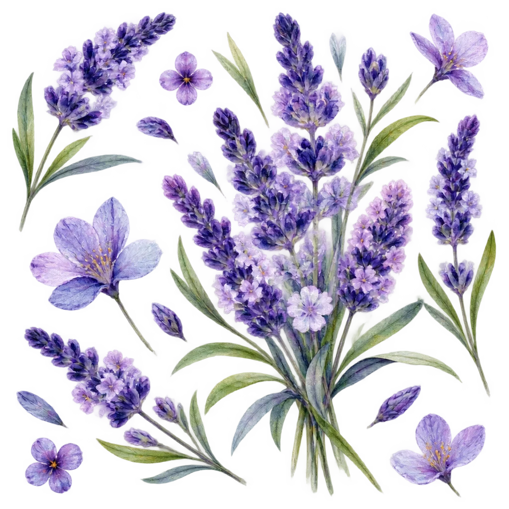 Lavender Bouquet (Botanical Sprig) Clipart — Free Transparent PNG | InfyPNG